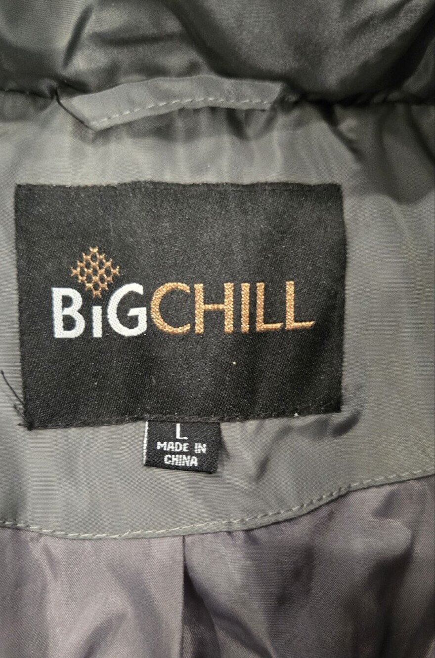 Big Chill | Gray Long Hooded Puffer Coat Size Large - Picture 11 of 13
